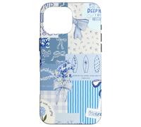 Custodia per iPhone 16 Pro Max Fiocco blu Love Like Jesus carino floreale estivo patchwork