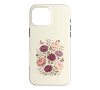 Custodia per iPhone 16 Pro Max Fiore di nascita di novembre, peonia, crisantemo, botanico, floreale
