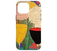 Custodia per iPhone 16 Pro Max Fiori e Calici di Vino Un Brindisi al Colore e alla Vita