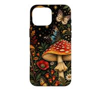 Custodia per iPhone 16 Pro Max Flora di funghi Amanita botanici vintage