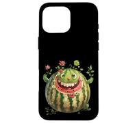 Custodia per iPhone 16 Pro Max Floral Watermelon Face Whimsical Hawaiian Summer Vacation