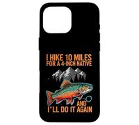 Custodia per iPhone 16 Pro Max Fly Fishing Brook Trout Hiker Blue Line Native