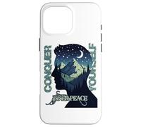 Custodia per iPhone 16 Pro Max Foresta di montagna doppia esposizione Silhouette natura escursionismo arte