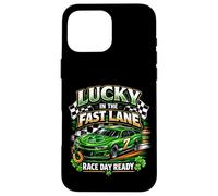 Custodia per iPhone 16 Pro Max Fortunato con l'auto Fast Lane Race Day Ready