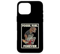 Custodia per iPhone 16 Pro Max Fossil Fuel Forever T-Rex V8 Engine Anti EV Car Ragazzi Umorismo