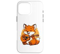Custodia per iPhone 16 Pro Max Fox Playing Guitar Graphic Fox Ragazzi Ragazze Amante della Chitarra