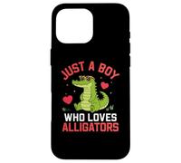 Custodia per iPhone 16 Pro Max Funny Animal Crocodile, Just a boy who loves Alligators