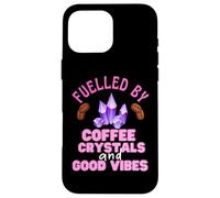 Custodia per iPhone 16 Pro Max Funny Coffee Crystals and Good Vibes Witch Citazione Halloween