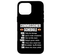 Custodia per iPhone 16 Pro Max Funny Fantasy Football Commissioner Schedule Draft Day