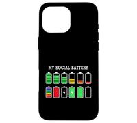 Custodia per iPhone 16 Pro Max Funny Introvert Humor Energy Level Graphic Anti Social Fun