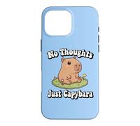 Custodia per iPhone 16 Pro Max Funny Kids Kawaii Meme Chill No Thoughts Just Capybara Vibes