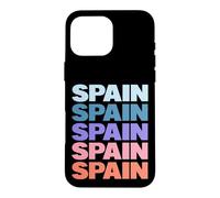 Custodia per iPhone 16 Pro Max Funny Modern Repetitive Text Design Spain Spaniard Europe