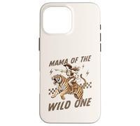 Custodia per iPhone 16 Pro Max Funny Mom Tiger Riding. Western Cowboy Mama of the Wild One
