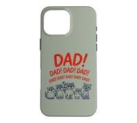 Custodia per iPhone 16 Pro Max Funny Raccoon Dad Yelling Raccoons Father's Day