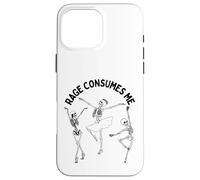Custodia per iPhone 16 Pro Max Funny Rage mi consuma 3 scheletri che ballano in tutu sarcastico