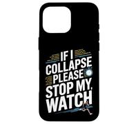 Custodia per iPhone 16 Pro Max Funny Runner Stop My Watch Running