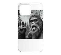 Custodia per iPhone 16 Pro Max Funny Sasquatch Bigfoot Rock On Selfie With UFO Alien