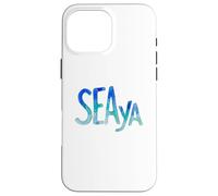 Custodia per iPhone 16 Pro Max Funny Sea Ya Sea Glass Watercolor Cute Beach Lovers
