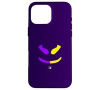 Custodia per iPhone 16 Pro Max Funny SmilingFace Multi Colori Viola|Giallo