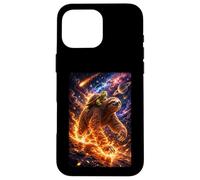 Custodia per iPhone 16 Pro Max Funny Turtle Riding Sloth in Cosmic Galaxy Space UFO
