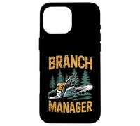 Custodia per iPhone 16 Pro Max Funny Woodworker Logger Branch Manager Arborist Lineman Work