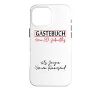 Custodia per iPhone 16 Pro Max Gästebuch Mein 50. Geburtstag Libro degli ospiti Firma
