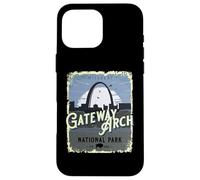 Custodia per iPhone 16 Pro Max Gateway Arch National Park Vintage Viaggi Vacanze Souvenir