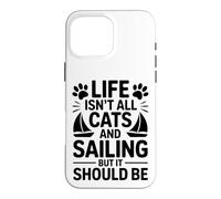Custodia per iPhone 16 Pro Max Gatti E Vela Barca A Vela Divertente Vela