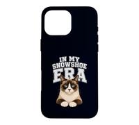 Custodia per iPhone 16 Pro Max Gatto con le ciaspole nella mia era racchette da neve Razza Proprietario Mamma Papà