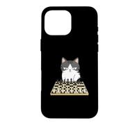 Custodia per iPhone 16 Pro Max Gatto Giocatore Scacchi Divertente Scacco Matto Strategia