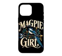 Custodia per iPhone 16 Pro Max Gazza Ragazza Corvid Bird Amante Birdwatching
