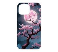 Custodia per iPhone 16 Pro Max Giapponese Rosa Luna Cherry Blossom Sakura Albero Mezzanotte