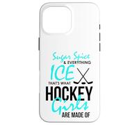 Custodia per iPhone 16 Pro Max Giocatore di hockey Ragazza Sugar and Spice Hockey su ghiaccio