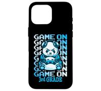 Custodia per iPhone 16 Pro Max Gioco sul terzo grado ritorno a scuola divertente Panda Bear Gamer