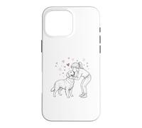 Custodia per iPhone 16 Pro Max Girl with Golden Retriever, cute Golden Retriever