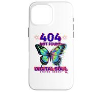 Custodia per iPhone 16 Pro Max Glitch Butterfly Cyberpunk Y2K Estetica Digitale Natura Arte