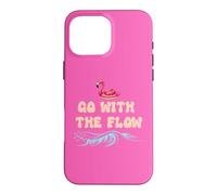 Custodia per iPhone 16 Pro Max Go With the Flow Pink Flamingo Summer Vibes Beach Vacation