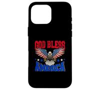 Custodia per iPhone 16 Pro Max God Bless America American US Eagle Flag 4 luglio patriottica