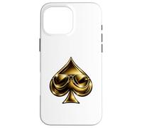 Custodia per iPhone 16 Pro Max Golden Spade Sunglasses Poker Casino Lucky Symbol
