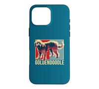 Custodia per iPhone 16 Pro Max Goldendoodle Pop Art Ritratto Doodle mamma papà amante dei cani arte