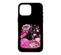 Custodia per iPhone 16 Pro Max Gossip Cats Purr-ty Y2K - Umorismo rosa