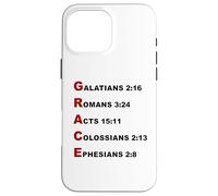 Custodia per iPhone 16 Pro Max GRACE Acrostic - 5 Christian Faith Bible Verse Scriptures