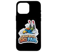 Custodia per iPhone 16 Pro Max Graceful Ski Fail Divertente Nuovo Sciatore Newbie Faceplant Sci