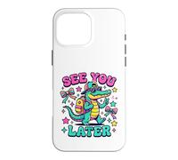 Custodia per iPhone 16 Pro Max Grafica Groovy Alligator Student Addio