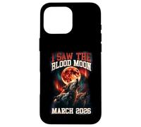 Custodia per iPhone 16 Pro Max Grafica retrò I Saw The Blood Moon 2026 Howling Wolves