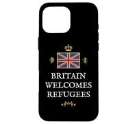 Custodia per iPhone 16 Pro Max GRAN BRETAGNA GB REGNO UNITO PROUD BRITISH PRIDE RIFUGIATI BENVENUTI