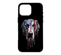 Custodia per iPhone 16 Pro Max Great Dane American Flag USA Drip Graffiti Lover Patriottismo