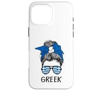 Custodia per iPhone 16 Pro Max Greek Girl Greek Heritage Greece Flag