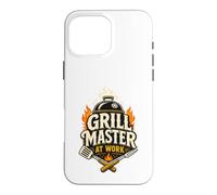 Custodia per iPhone 16 Pro Max Grill Master At Work BBQ Spatula Fire