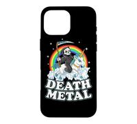 Custodia per iPhone 16 Pro Max Grim Reaper Riding Unicorn | Death Metal Pastel Goth